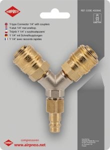 Airpress TRÓJNIK TYP Y 1/4\'\' Z SZYBKOZŁĄCZAMI I WTYKIEM EURO 1