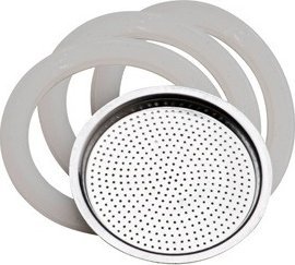 Pedrini Uszczelki silikonowe i sitko do kawiarek stalowych pojemność 10 espresso 2