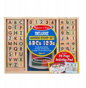 Melissa & Doug MELISSA Zestaw pieczątki drewniane ABC 123 40118 1