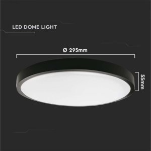 Lampa sufitowa V-TAC Plafon LED Okrągły V-TAC 24W IP44 30cm Czarny VT-8624 neutralna 1