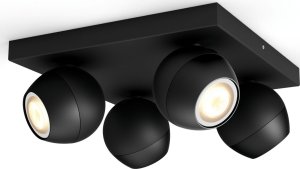 Lampa sufitowa Signify Philips Hue White Amb. Buckram Spot 4 flg. schwarz 4x350lm DS 1