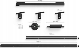 Lampa sufitowa Signify Philips Hue Perifo Basis-Set Deckenl. 3 Spots+Lightbar Schwarz 2