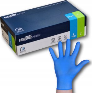 EasyCare Zarys easyCARE - Rękawiczki diagnostyczne, nitrylowe, bezpudrowe, niebieskie - L 3