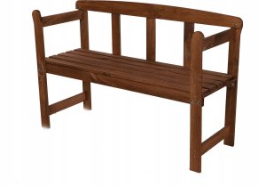 Wamar-Sosenka Drewniana ławka ogrodowa z oparciem LG01 Brązowa Drewno sosnowe 2