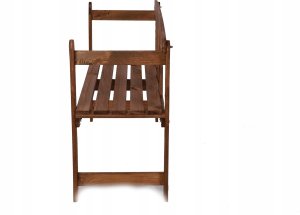 Wamar-Sosenka Drewniana ławka ogrodowa z oparciem LG01 Brązowa Drewno sosnowe 3