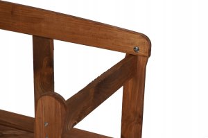 Wamar-Sosenka Drewniana ławka ogrodowa z oparciem LG01 Brązowa Drewno sosnowe 5