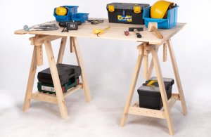 Wamar-Sosenka Regulowany koziołek do cięcia drewna podblatowy kobyłka Naturalny Drewno sosnowe 7