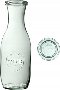 Wamar-Sosenka Zestaw Karafek WECK Pojemność 1062 ml średnica 60mm 12 sztuk + Szklane wieka, zapinki, gumki 1