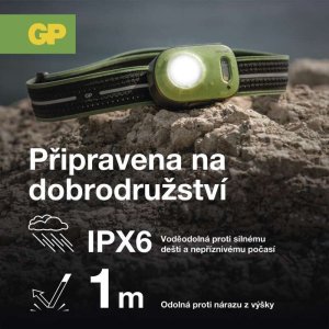 Latarka GP Ładowalna latarka czołowa, czołówka GP XPLOR PHR17 z wbudowanym akumulatorem 14