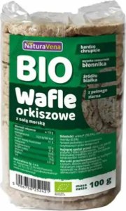 HARMONICA (wafelki, sosy, syropy) WAFLE ORKISZOWE PEŁNOZIARNISTE Z SOLĄ MORSKĄ BIO 100 g - NATURAVENA 1