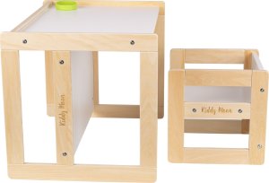 KiddyMoon KiddyMoon Stolik + krzesło TC-002 natural/white 61x44x44/30x30x30 Mebel zestaw mebelków 2
