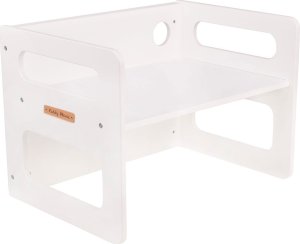 KiddyMoon Stolik + krzesło TC-001 MDF white 61x44x44/30x30x30 Mebel zestaw mebelków 6