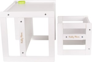 KiddyMoon KiddyMoon Stolik + krzesło TC-002 white 61x44x44/30x30x30 Mebel zestaw mebelków 2