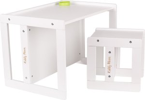 KiddyMoon KiddyMoon Stolik + krzesło TC-002 white 61x44x44/30x30x30 Mebel zestaw mebelków 4