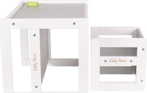 KiddyMoon Stolik + krzesło TC-002 white/grey 61x44x44/30x30x30 Mebel zestaw mebelków 2