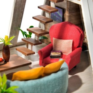 Nice Idea Składany Drewniany Model LED Peter's Dream Hut 14