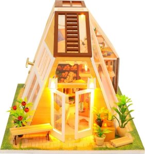 Nice Idea Składany Drewniany Model LED Peter's Dream Hut 8