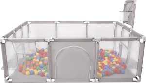 Selonis Boisko BO-100X z piłeczkami 6cm szary: żółty-zielony-niebieski-czerwony-pomarańcz 180x122x62/900piłek Zabawka kojec 3