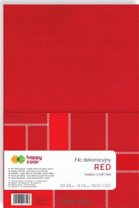 GDD Filc dekoracyjny czerwony 10szt HAPPY COLOR 4