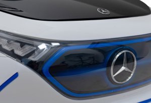 Mercedes Benz AMG EQA dla dzieci Biały + Pilot + 5-punktowe pasy + EVA + Wyświetlacz MP3 + LED 16