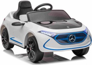 Mercedes Benz AMG EQA dla dzieci Biały + Pilot + 5-punktowe pasy + EVA + Wyświetlacz MP3 + LED 4