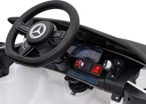 Mercedes Benz AMG EQA dla dzieci Biały + Pilot + 5-punktowe pasy + EVA + Wyświetlacz MP3 + LED 8