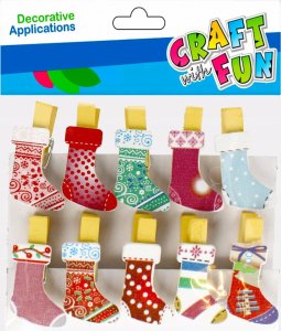 Craft with Fun OZDOBA BN KLAMERKI SKARPETY 10SZT CF PBH 12/240 1