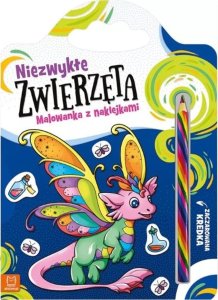 Niezwykłe zwierzęta. Malowanka z naklejkami. Zaczarowana kredka 1