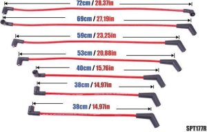 Powertec Przewody zapłonowe PowerTEC FORD CAPRI CORTINA GRANDA TRANSIT V6 68-96 Czerwone 2