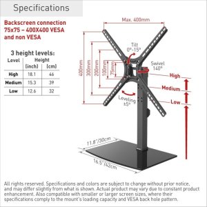 Barkan Stojak Podstawa pod Telewizor do 65 Obrotowa Stopka TV LED/LCD	 8