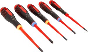 Bahco Bahco Izoliuotų atsuktuvų rinkinys ERGO™ slim 5 vnt - PZ1/2; SL3,0/4,0/5,5 - 1000V VDE 1