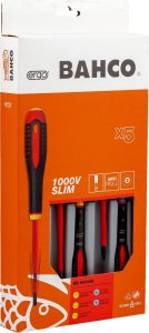 Bahco Izoliuotų atsuktuvų rinkinys ERGO™ slim 5 vnt - PZ1/2; SL3,0/4,0/5,5 - 1000V VDE 3