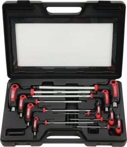 KS Tools T- formos raktų komplektas, šešiakampiai HEX 2-12 mm, 9 vnt, KS Tools 1