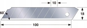 Tajima Laužomos geležtės 18mm. 50 vnt patogus dispenceris blisteryje Tajima Razor Juodas 1