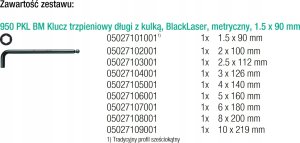 Wera Šešiakampių raktų komplektas WERA Hex-Plus, 1,5-10 mm, HEX tipo, suapvalintu galu, BlackLaser, 9 vnt. 4