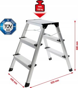 KS Tools Kopėčios 2x3 pakopų , 600mm, KS Tools 1
