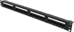 Terminal sieciowy Deltaco DELTACO 19 "komutacinė panelė, 24xRJ45, Cat6, UTP, 1U, 10Gbps, metalinė, juoda / PAN-112 1