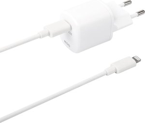 Kabel zasilający Deltaco USB sieninis įkroviklis, USB-C, PD 20 W, 1 m C - „Lightning“ USBC-AC141 2