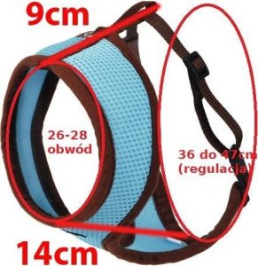 Kerbl Szelki z lamówką + smycz 120cm dla kota Czerwone 4