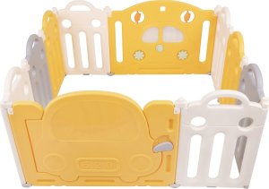 Selonis Selonis Kojec plastikowy KS-200X z piłeczkami biało-żółty: żółty-perła 120x120x60/100piłek Zabawka boks 3