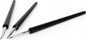 Rosfix ZESTAW PĘDZELKÓW DO ZDOBIEŃ CZARNE HYBRYD ŻELU 3SZ 3