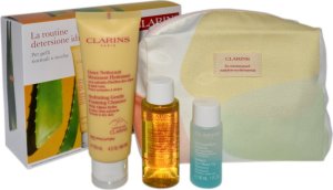 Clarins CLARINS SET (FOAMING CLEANSER 125 ML + LOTION 50 ML + DEMAQUILLANT EXPRESS YEUX 30 ML + COSMETICS BAG) 1