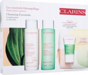 Clarins CLARINS SET (VELVET CLEANSING MILK 200ML + PURIFYING TONING LOTION 200ML + PURE SCRUB 15ML + COSMETICS BAG) 1