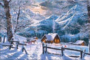 Castorland Puzzlowa kartka pocztowa Snowy Morning 1