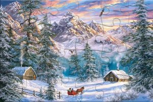 Castorland Puzzlowa kartka pocztowa Mountain Christmas 1