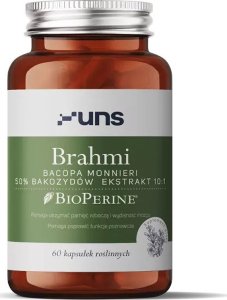 UNS UNS Brahmi Bacopa Monnieri 50% Bakozydów Ekstrakt 10:1 60vegcaps 1