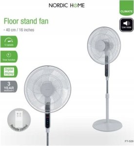 Wentylator Nordic Home Culture Nordic Home Culture „Nordic Home Floor“ ventiliatorius su nuotolinio valdymo pultu, 40 cm, žemas triukšmo lygis, laik 4