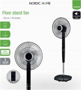 Wentylator Nordic Home Culture Nordichome „Nordic Home Floor“ ventiliatorius su nuotolinio valdymo pultu, 40 cm, žemas triukšmo lygis, laik 3