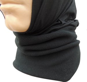 MFH CHUSTA TAKTYCZNA  Z POLAREM  CZARNA 2