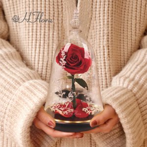 ToPrezent.pl Prawdziwa Czerwona Róża w Szklanej Kopule 8